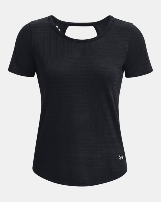 T-shirt à manches courtes UA Streaker Deco Diamond pour femme, Black, pdpMainDesktop image number 4